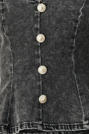 STONEWASHED DENIM TOP