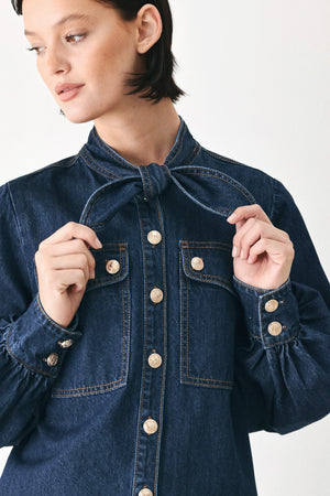 DEEP INDIGO MODERN MUSE DENIM TOP
