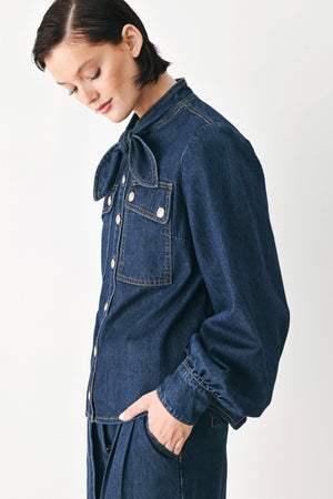 DEEP INDIGO MODERN MUSE DENIM TOP