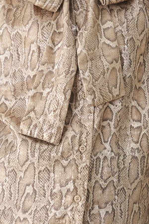 SERPENTINE TAUPE SNAKESKIN WOVEN TOP