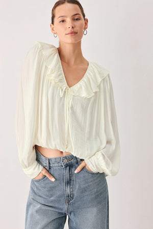 CLOUDRIFT IVORY WOVEN TOP