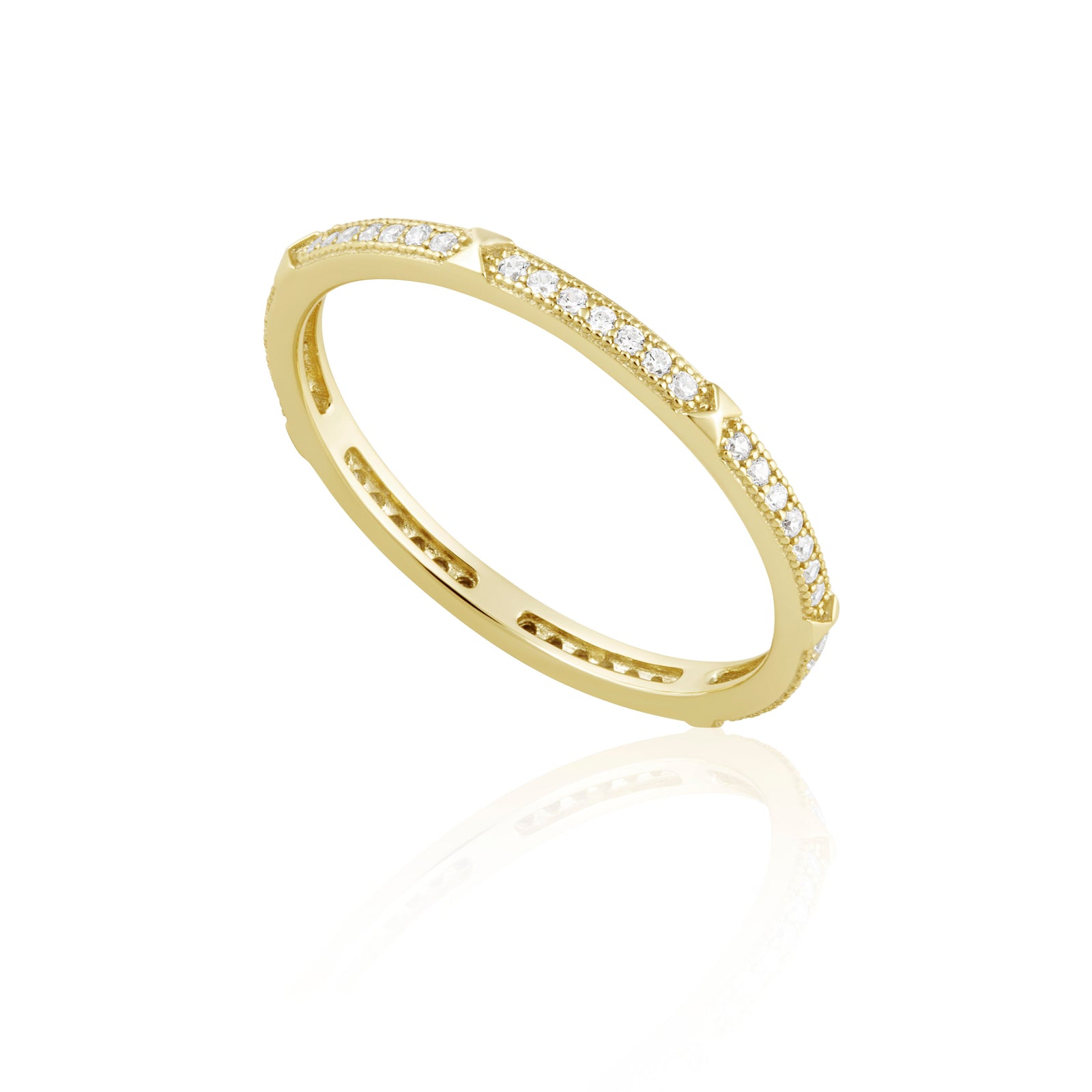 18k Gold Plated Pave CZ Ring