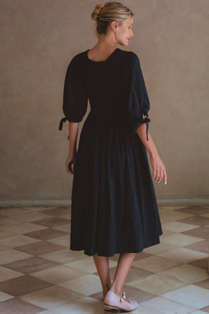 Freya Smocked Linen Midi Dress by ELF