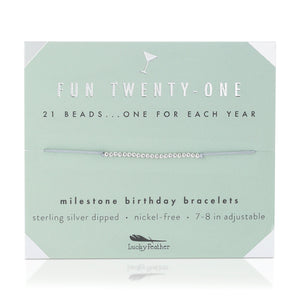 Milestone Birthday Bracelet - Fun Twenty-One by Lucky Feather
