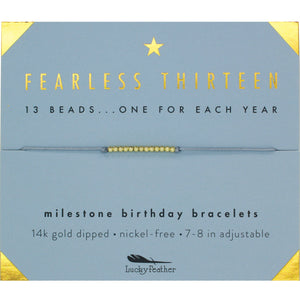 Milestone Birthday Bracelet - Fearless Thirteen by Lucky Feather