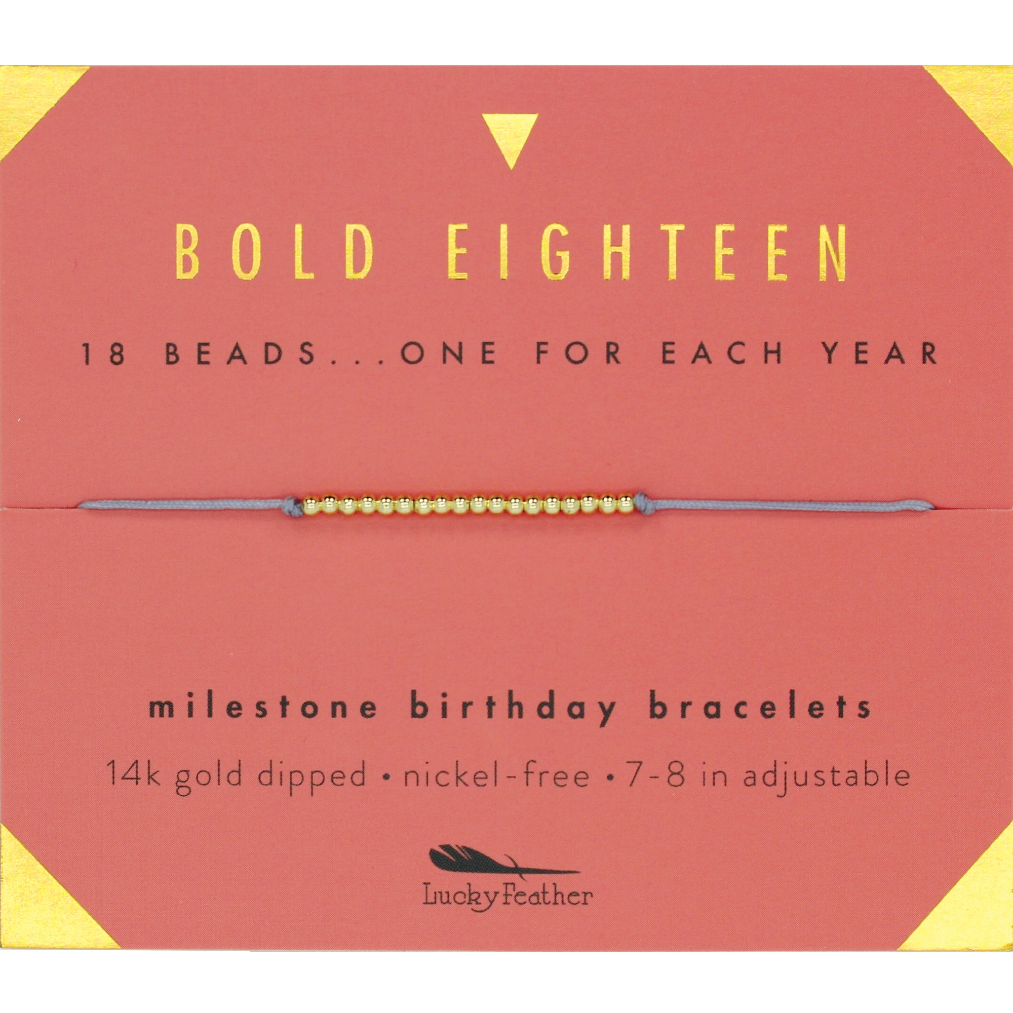 Milestone Birthday Bracelet - Bold Eighteen by Lucky Feather