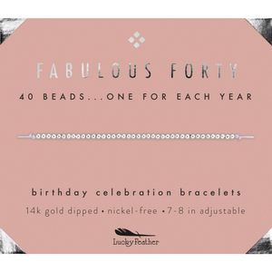 Milestone Birthday Bracelet - Fabulous Forty by Lucky Feather
