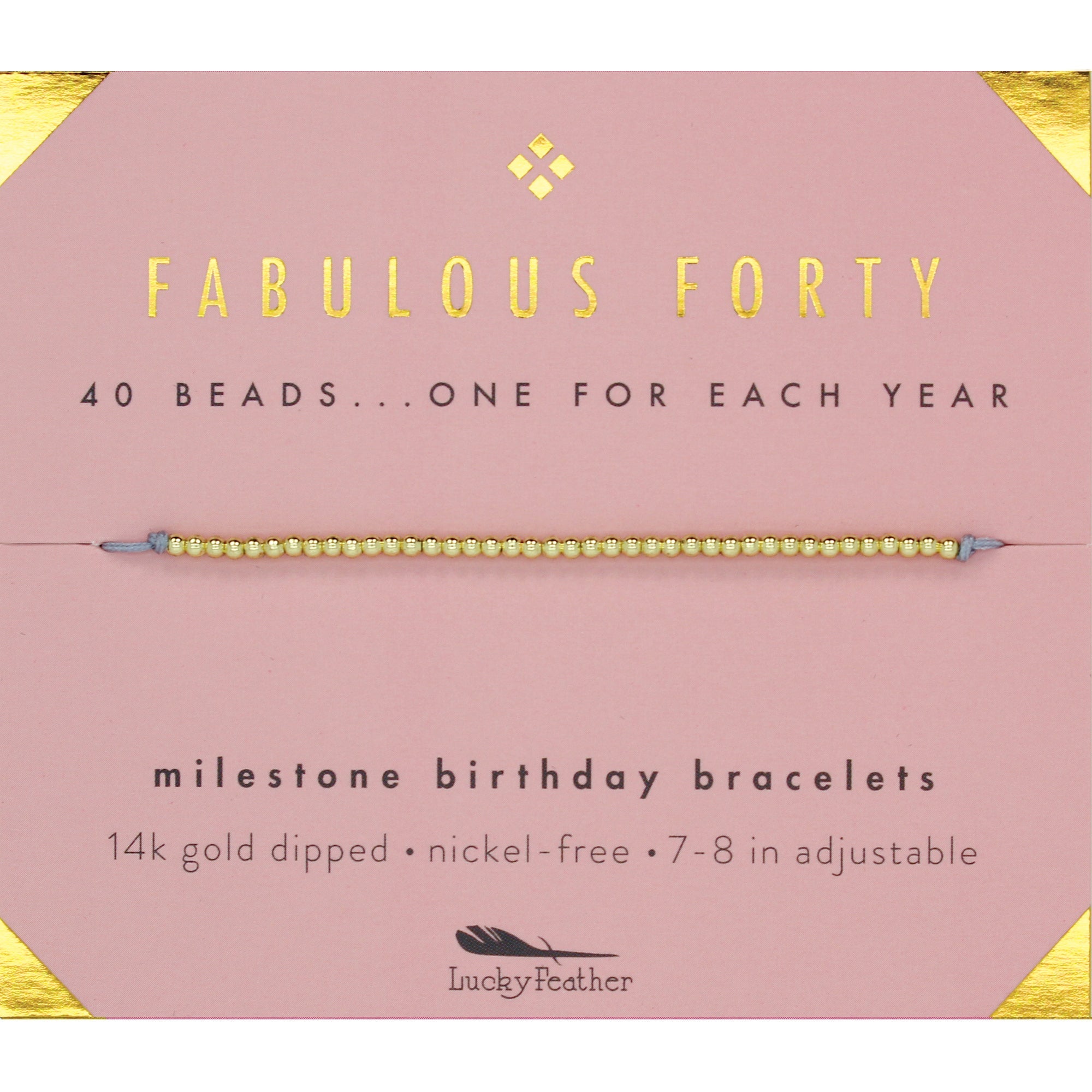 Milestone Birthday Bracelet - Fabulous Forty by Lucky Feather