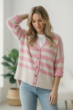 Hometown Heart Striped Cardigan