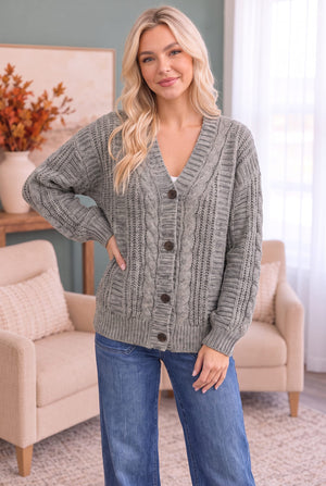 Beach Bonfire Button Down Cardigan in Olive