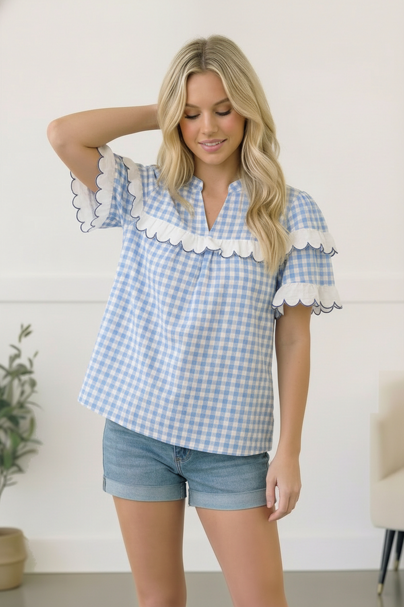 Sweet Meadow Cotton Gingham Top