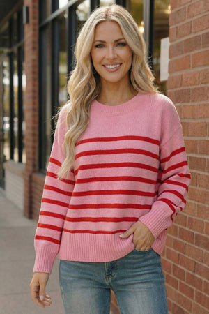 Strawberry Sugar Knit High-Low Pullover