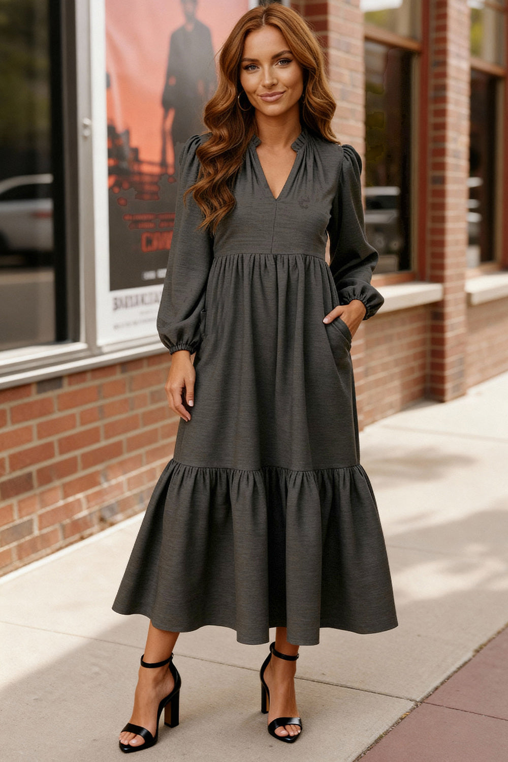 Slate Serenade Maxi Dress