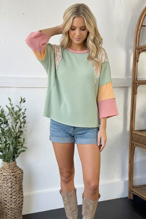 Mint Blossom Oversized Knit Tee
