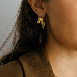 18k Gold Plated Double Hoop Earrings