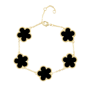 Adeline Clover Bracelet - Onyx, Turquoise or Tiger Eye