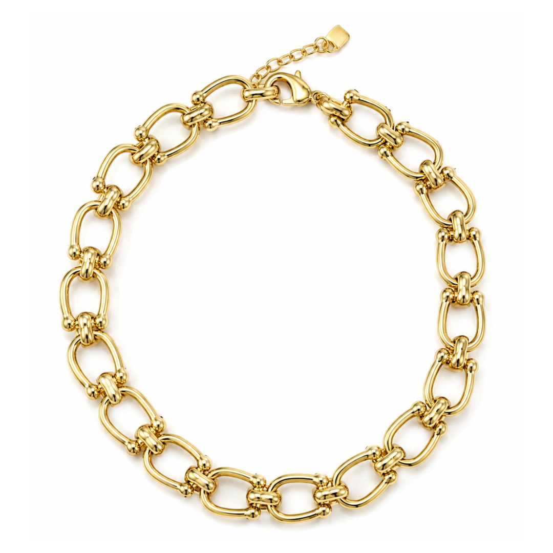 18k Gold Plated Equestrian Chain Necklace