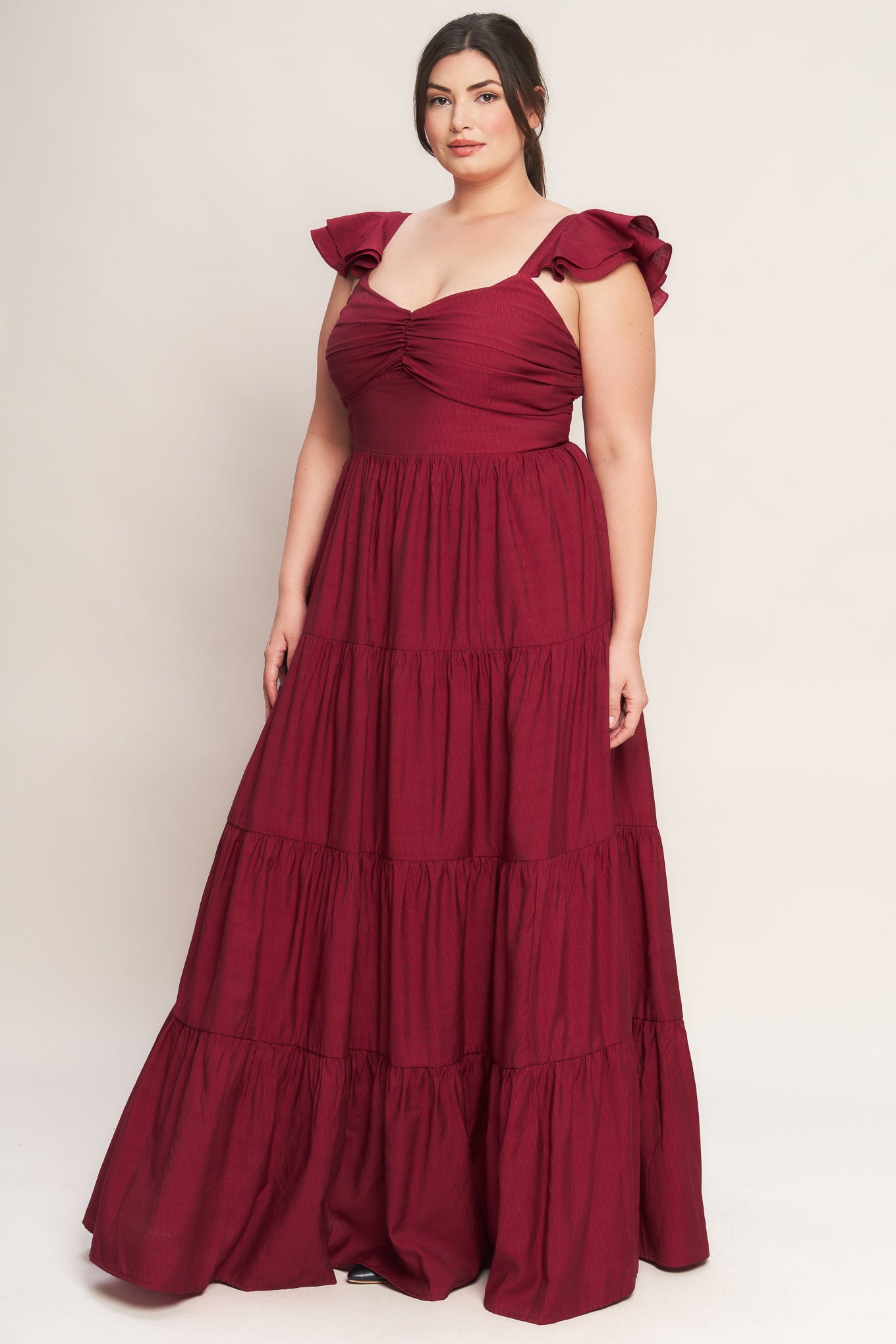 Summer Milk Deep Red Woven Maxi Dress L Flying Tomato Deep Red / M