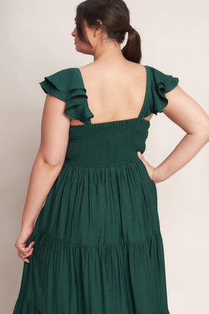 SUMMER MILK DEEP RED WOVEN MAXI DRESS