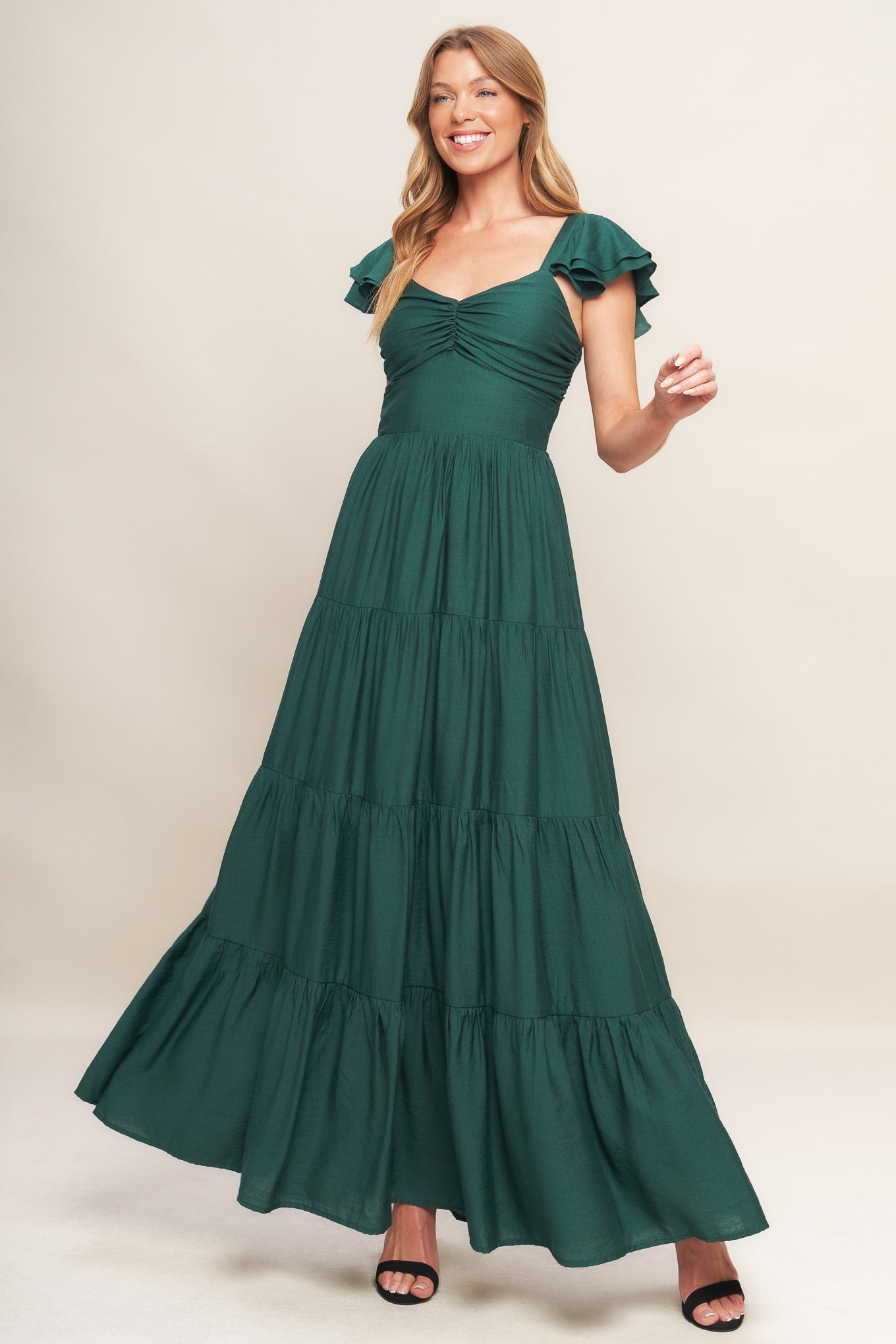 forest green summer dress SUMMER MILK FOREST GREEN WOVEN MAXI DRESS Adelyne's Boutique & Gifts