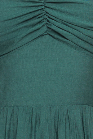 SUMMER MILK FOREST GREEN WOVEN MAXI DRESS