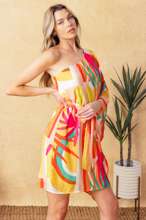 Easy Way Out Woven Kaftan Mini Dress