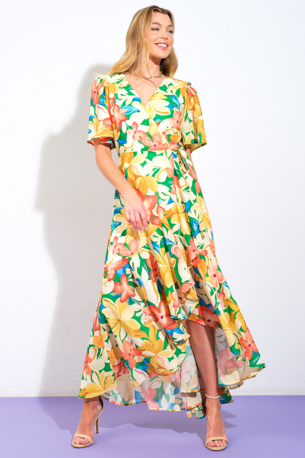 Elaborate Charm Woven Hi-Lo Dress