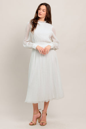 FOREVER WAITING WOVEN MIDI DRESS