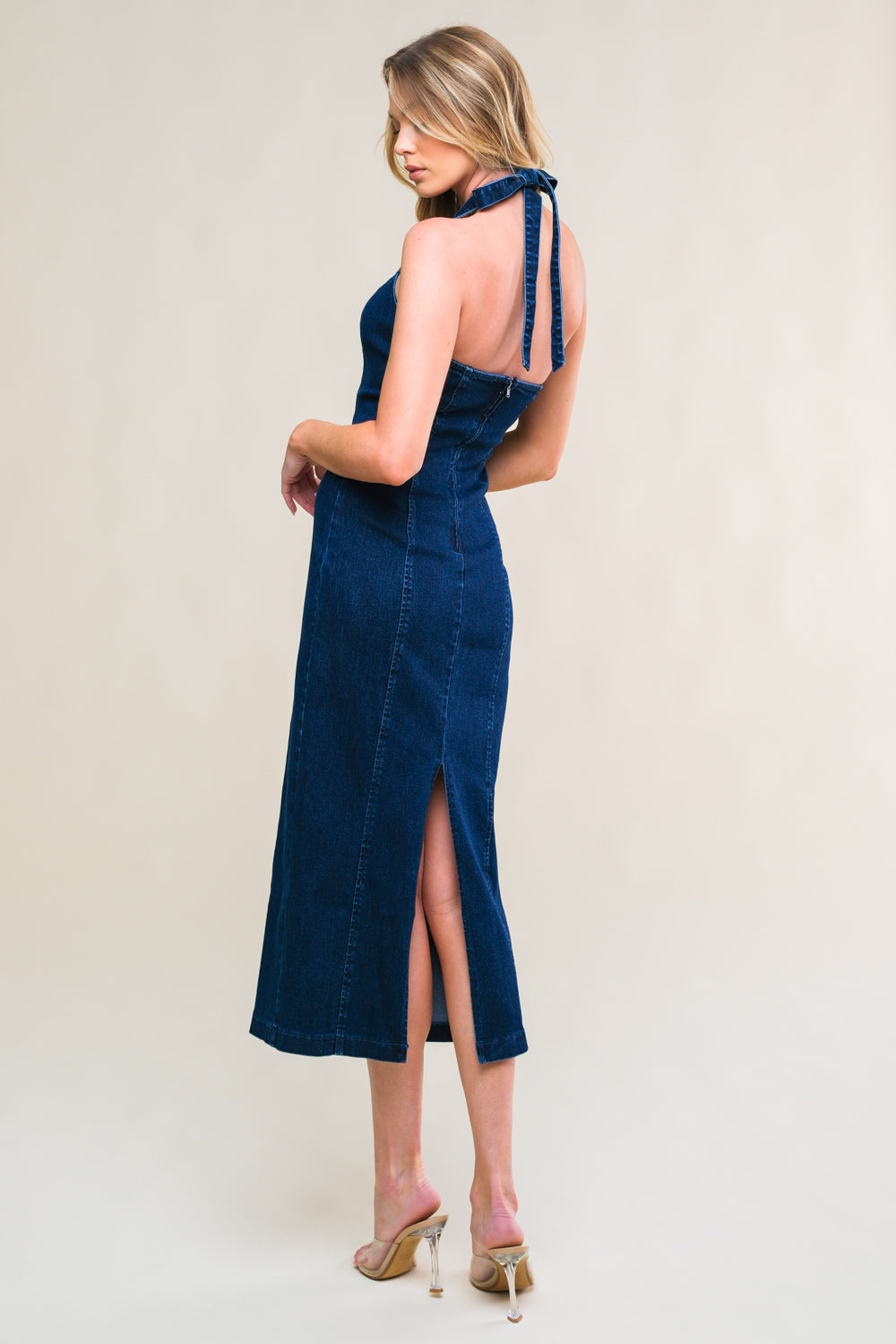 So Quintessential Denim Midi Dress