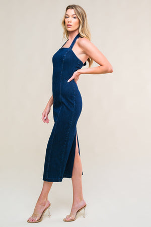 So Quintessential Denim Midi Dress