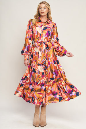 ROSEWOOD ROMANCE WOVEN MIDI DRESS