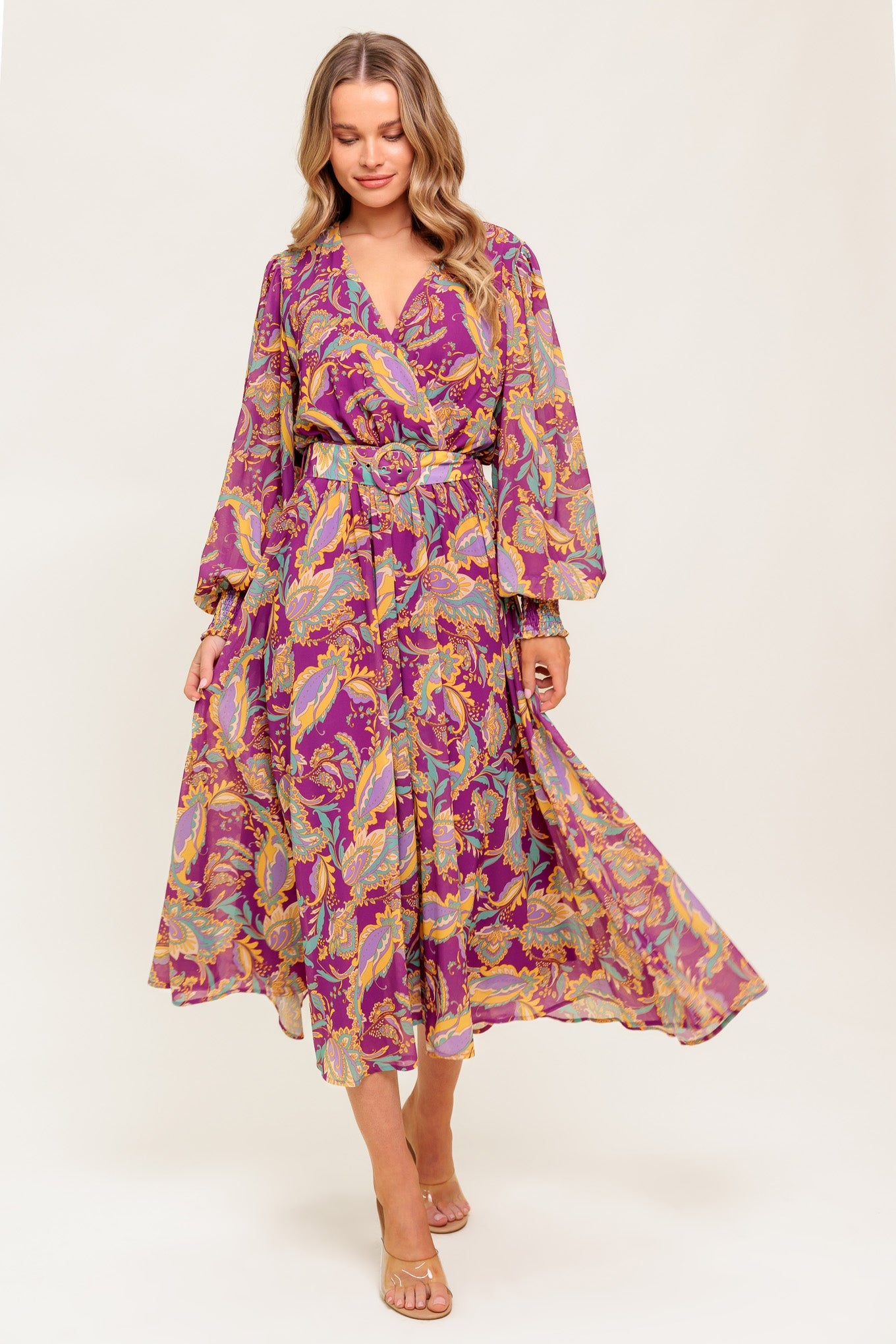 GOING WITH ELEGANCE WOVEN MIDI DRESS