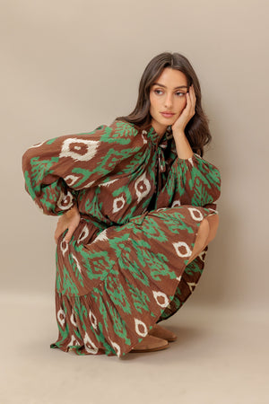 WILD TERRACOTTA WOVEN MINI DRESS