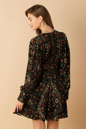 FINDING MYSELF VELVET WOVEN MINI DRESS