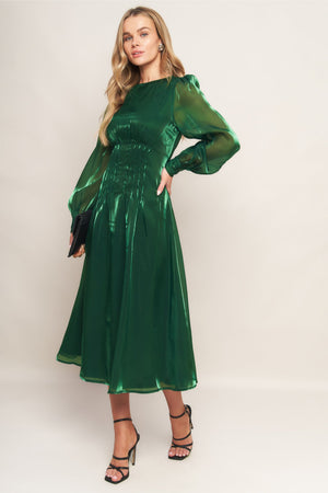 VITAL MOMENT WOVEN MIDI DRESS