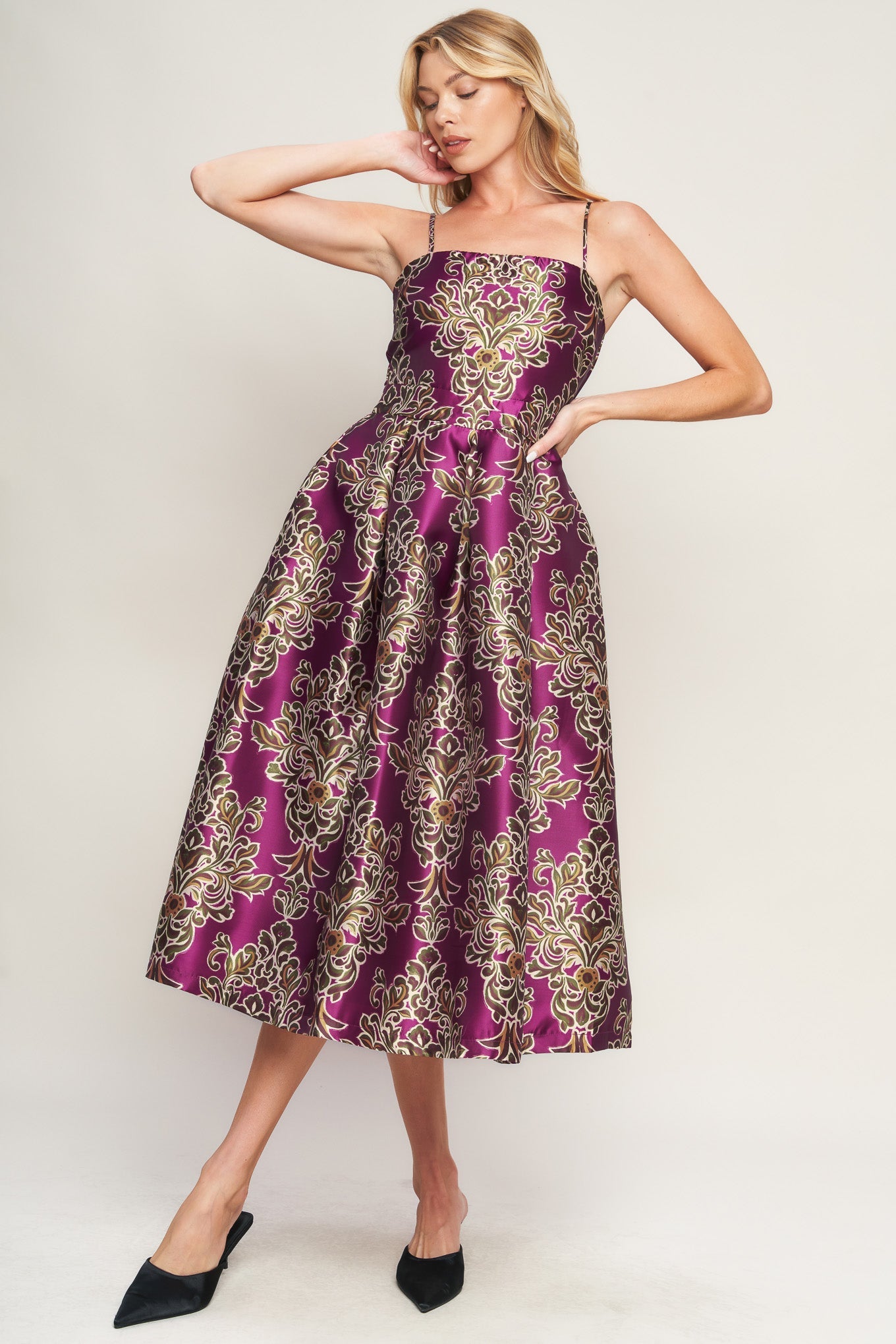 ALONG THE WAY WOVEN MIDI DRESS