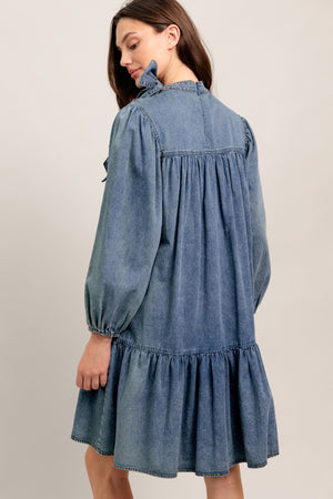 COMMON GROUND LIGHT WEIGHT DENIM MINI DRESS