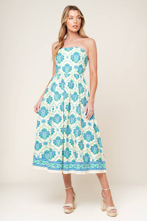 THRIVING POISE WOVEN MIDI DRESS