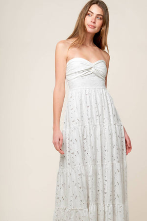 WISHING WELL WHITE WOVEN LACE MAXI DRESS