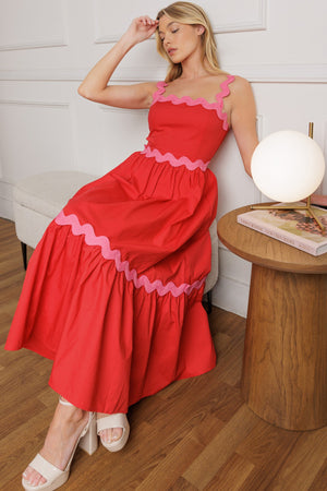 TREAD LIGHTLY WOVEN MIDI DRESS