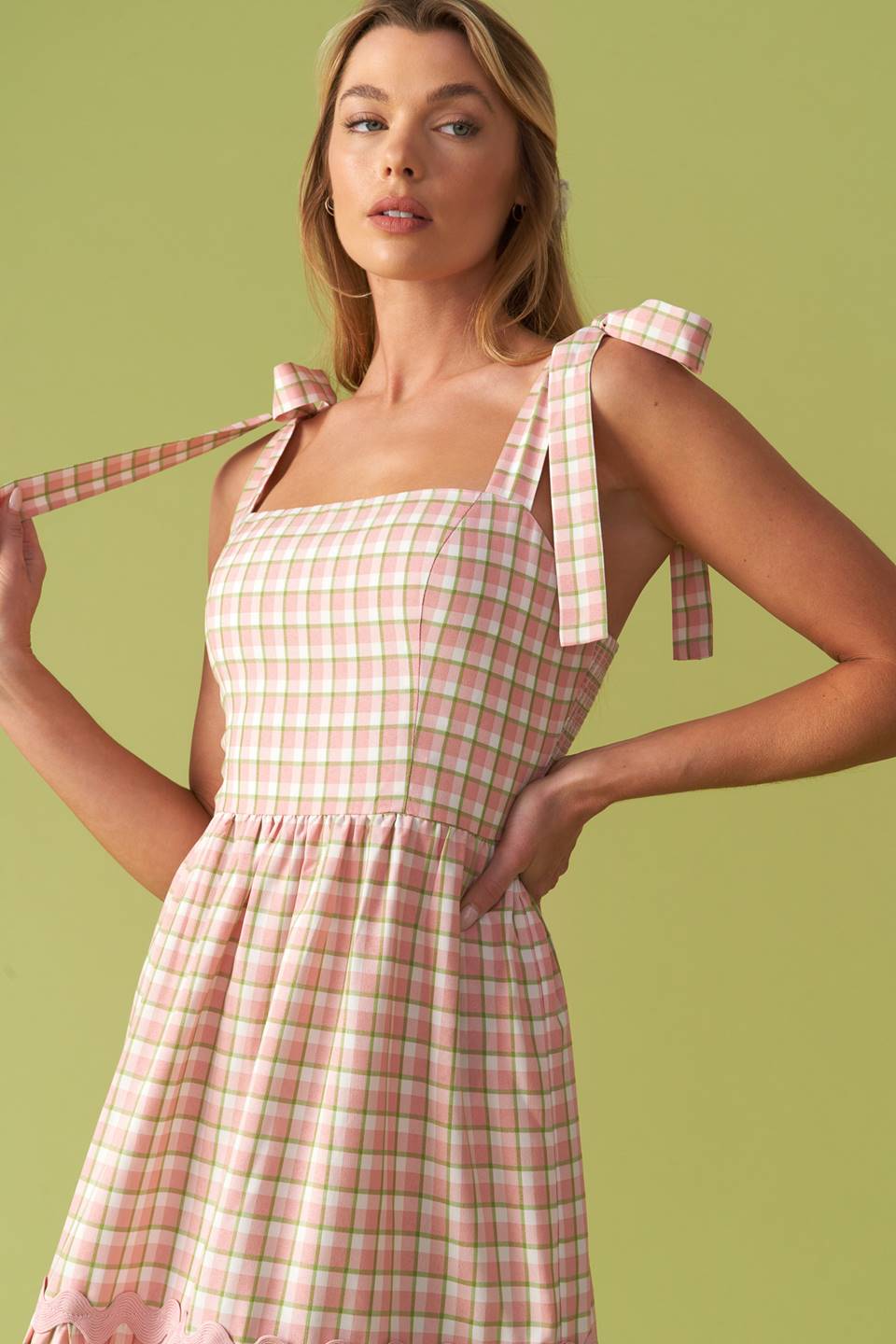 IMAGINE THAT GREEN PINK PLAID MIDI DRESS - Knitted Belle Boutique IMAGINE THAT GREEN PINK PLAID MIDI DRESS - Knitted Belle Boutique