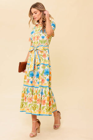 FOR THE MOMENT IVORY WOVEN MIDI DRESS