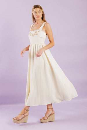 Total Crush Cream Woven Midi Dress