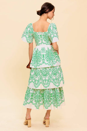 SHE'S A VISION WOVEN MIDI DRESS