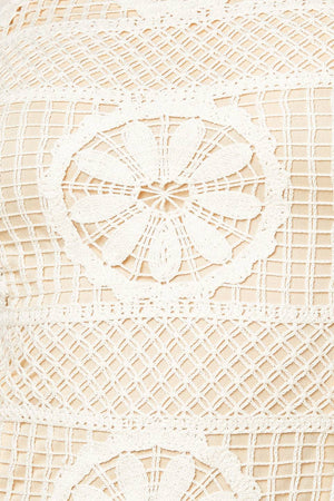 PRETTIEST ENERGY CREAM LACE MIDI DRESS