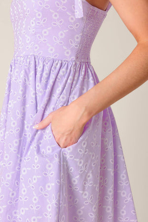 NIGHT TO REMEMBER LAVENDER WOVEN MINI DRESS