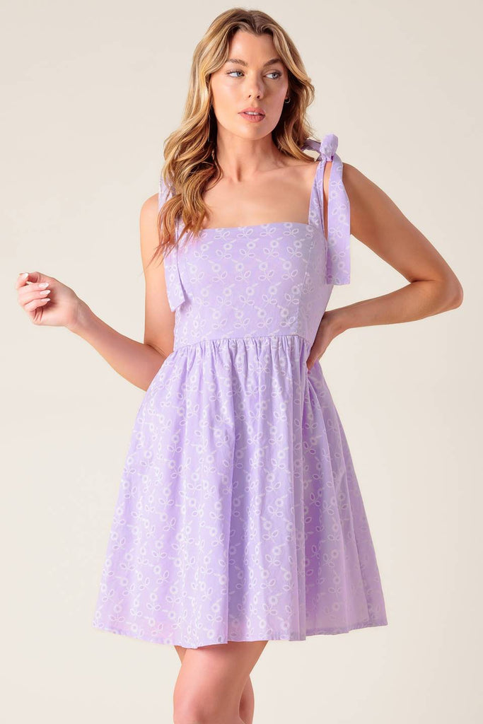 Night to Remember Lavender Woven Mini Dress Lavender / L