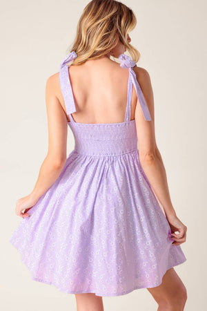 NIGHT TO REMEMBER LAVENDER WOVEN MINI DRESS