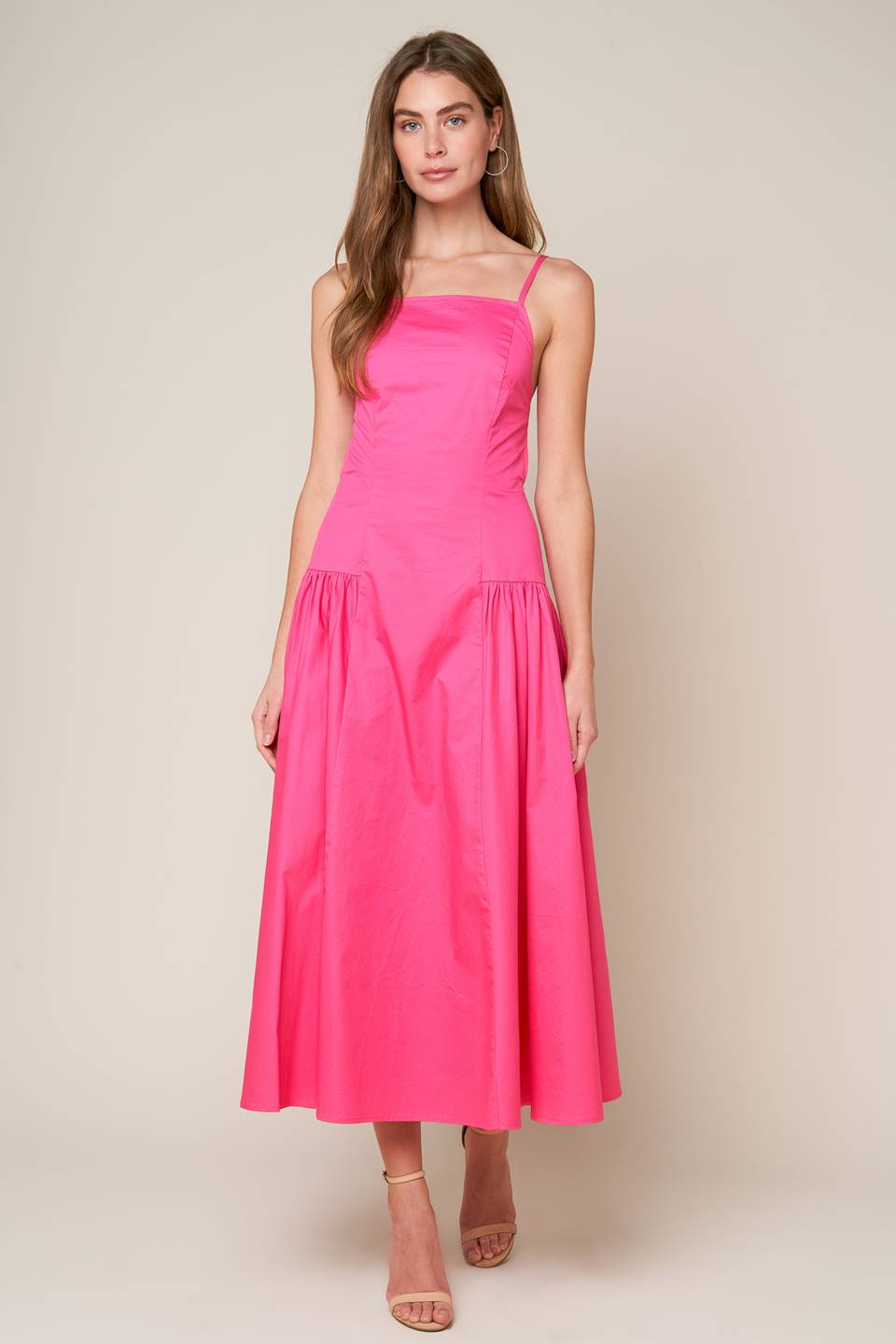 ethical pink midi dress SLEEK ESSENCE WOVEN l FLYING TOMATO / S The feminine soft pink event:Rehearsal Dinner Red Fish Top Maxi Color:Tuscan Grey