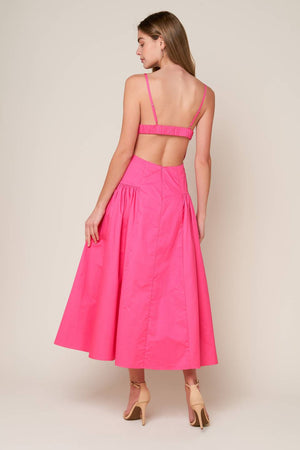 SLEEK ESSENCE WOVEN MIDI DRESS